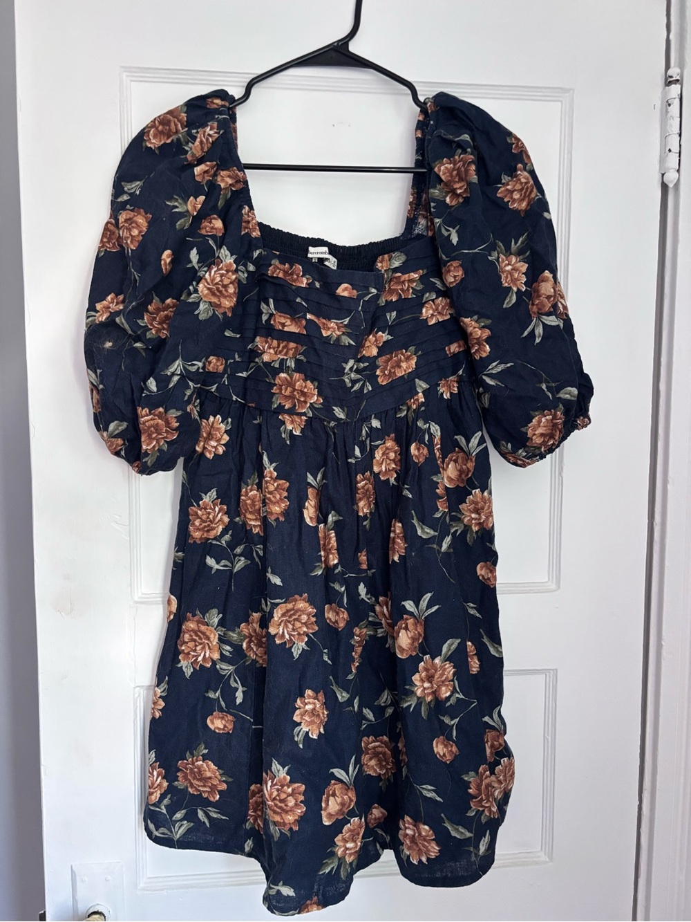Abercrombie & Fitch Navy Dress with Brown Floral Accents